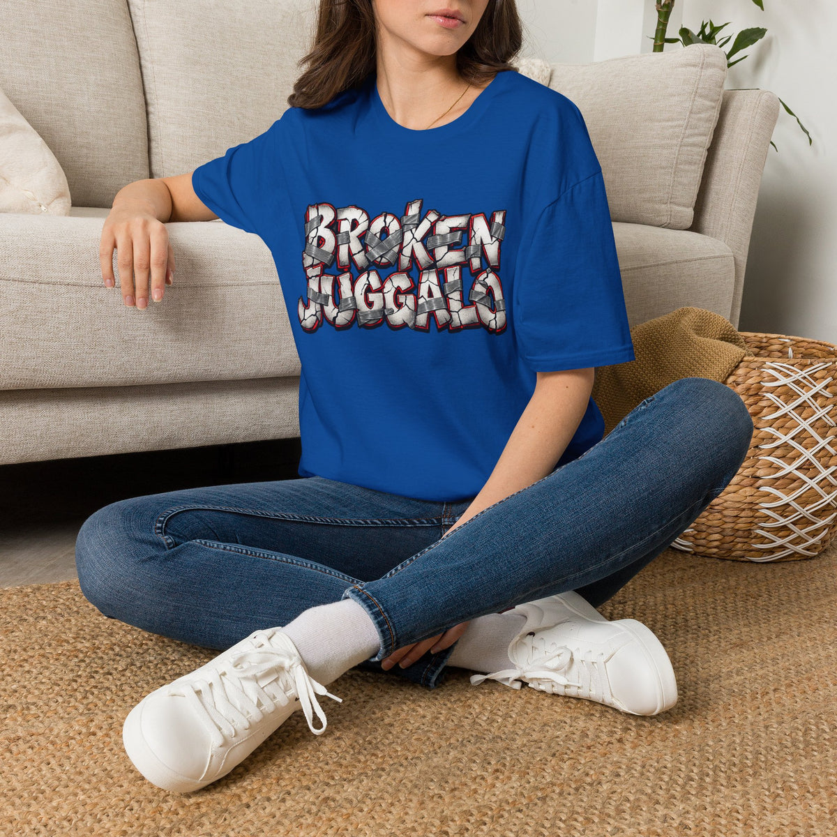 Broken Juggalo Graphic T-Shirt — Distressed Faded Typeface Tee