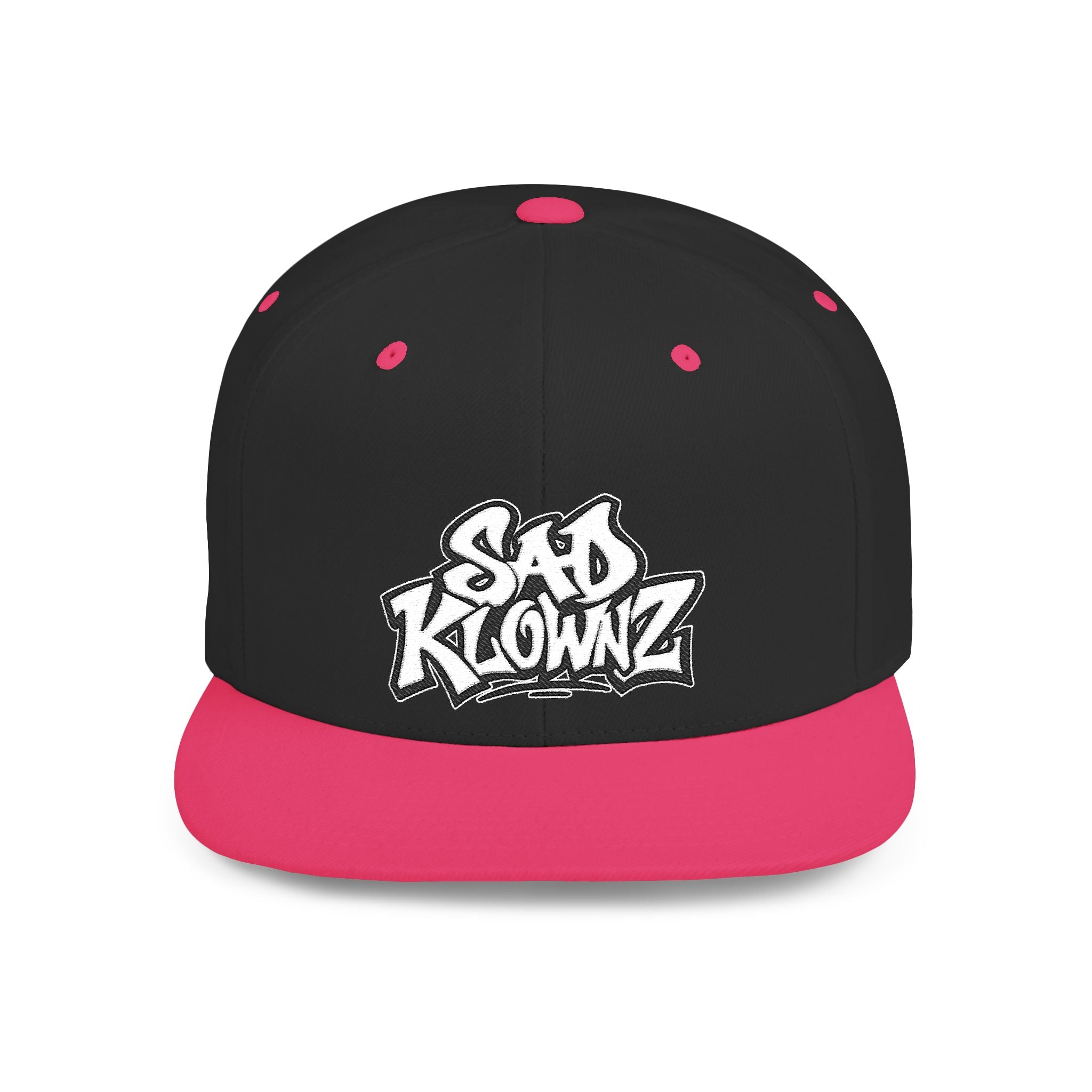 Flat Bill Snapback Cap — Bold "Sad Klownz" Graffiti Logo