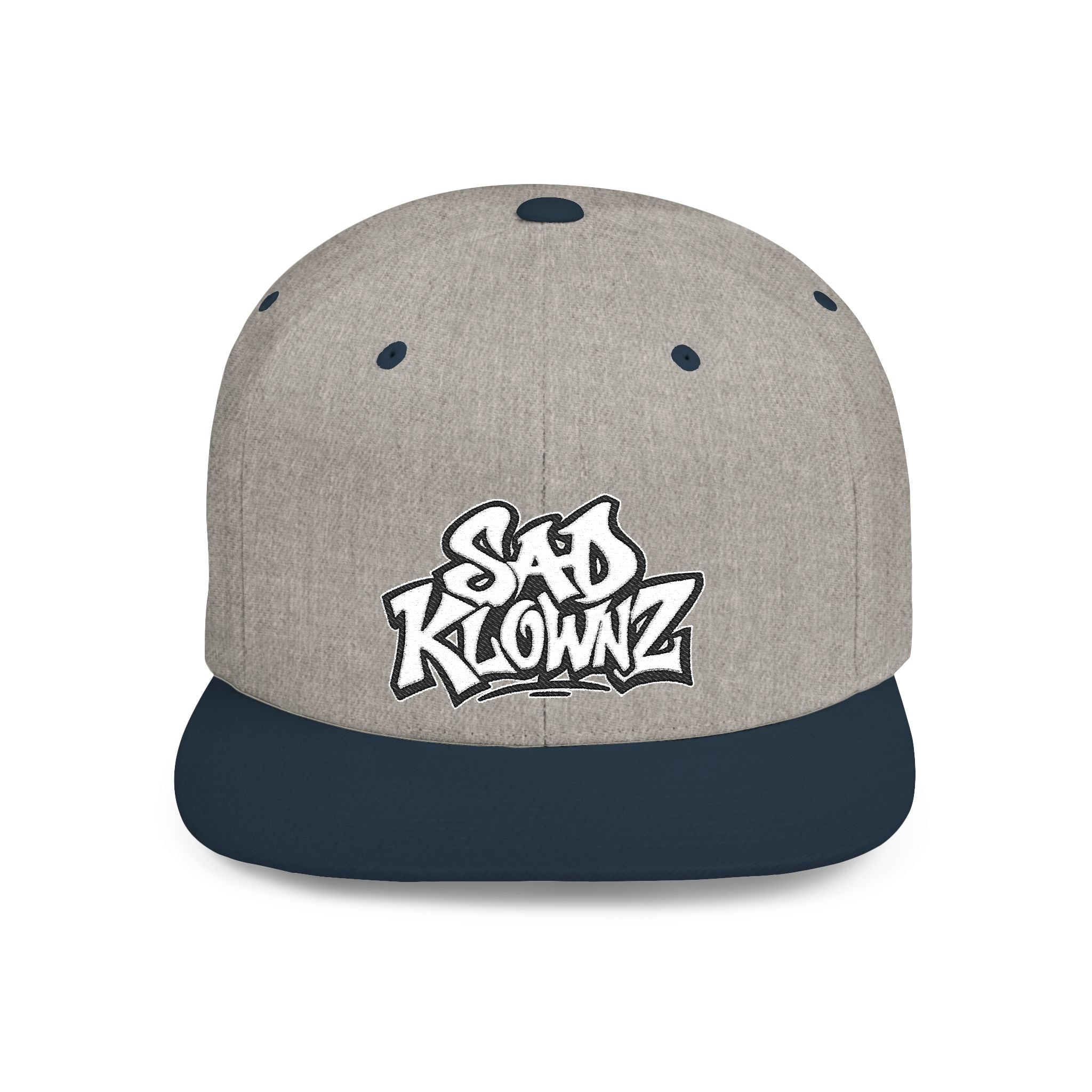Flat Bill Snapback Cap — Bold "Sad Klownz" Graffiti Logo
