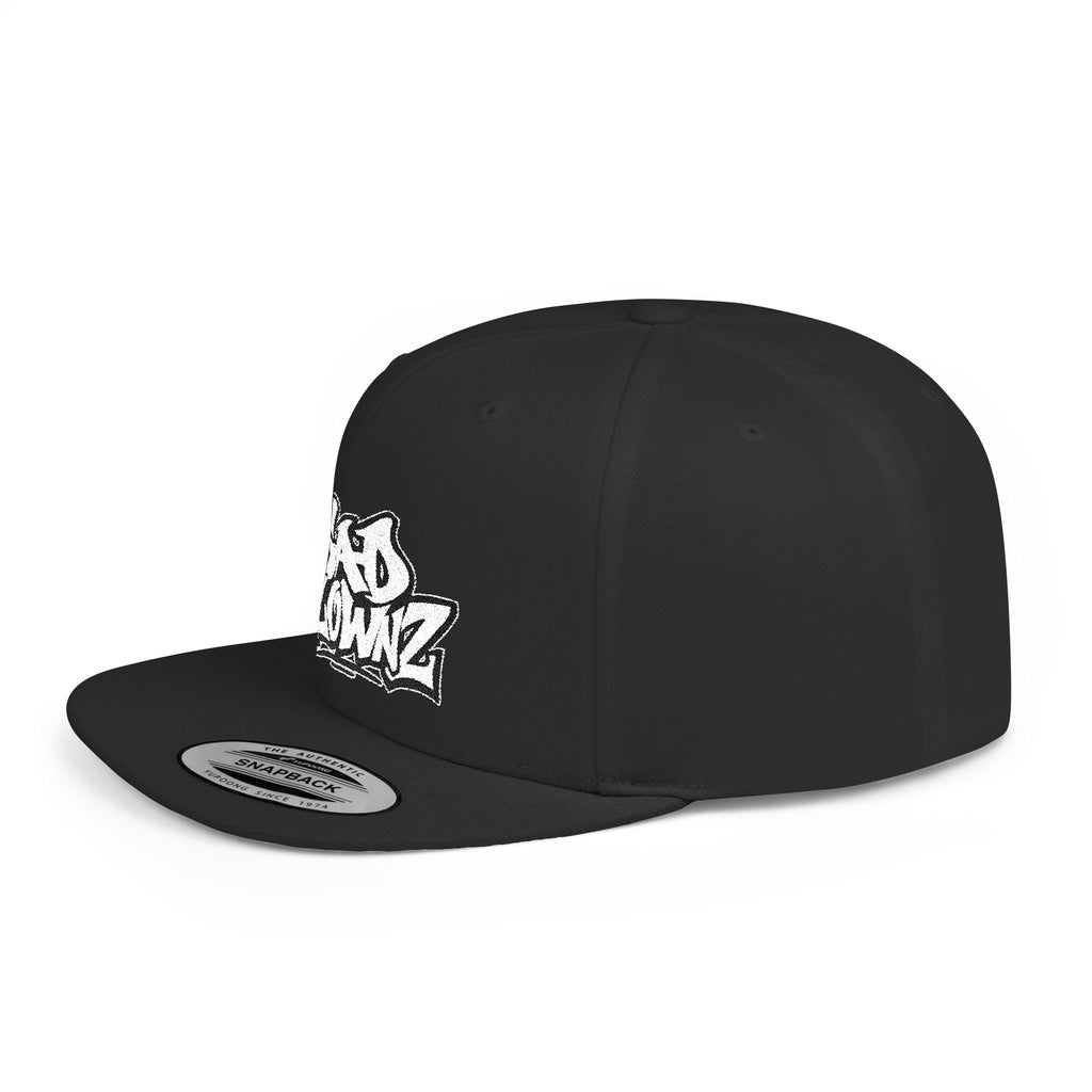 Flat Bill Snapback Cap — Bold "Sad Klownz" Graffiti Logo