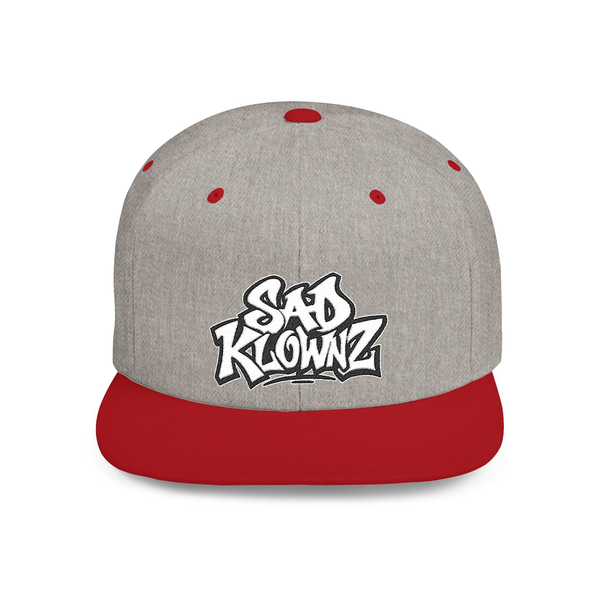 Flat Bill Snapback Cap — Bold "Sad Klownz" Graffiti Logo