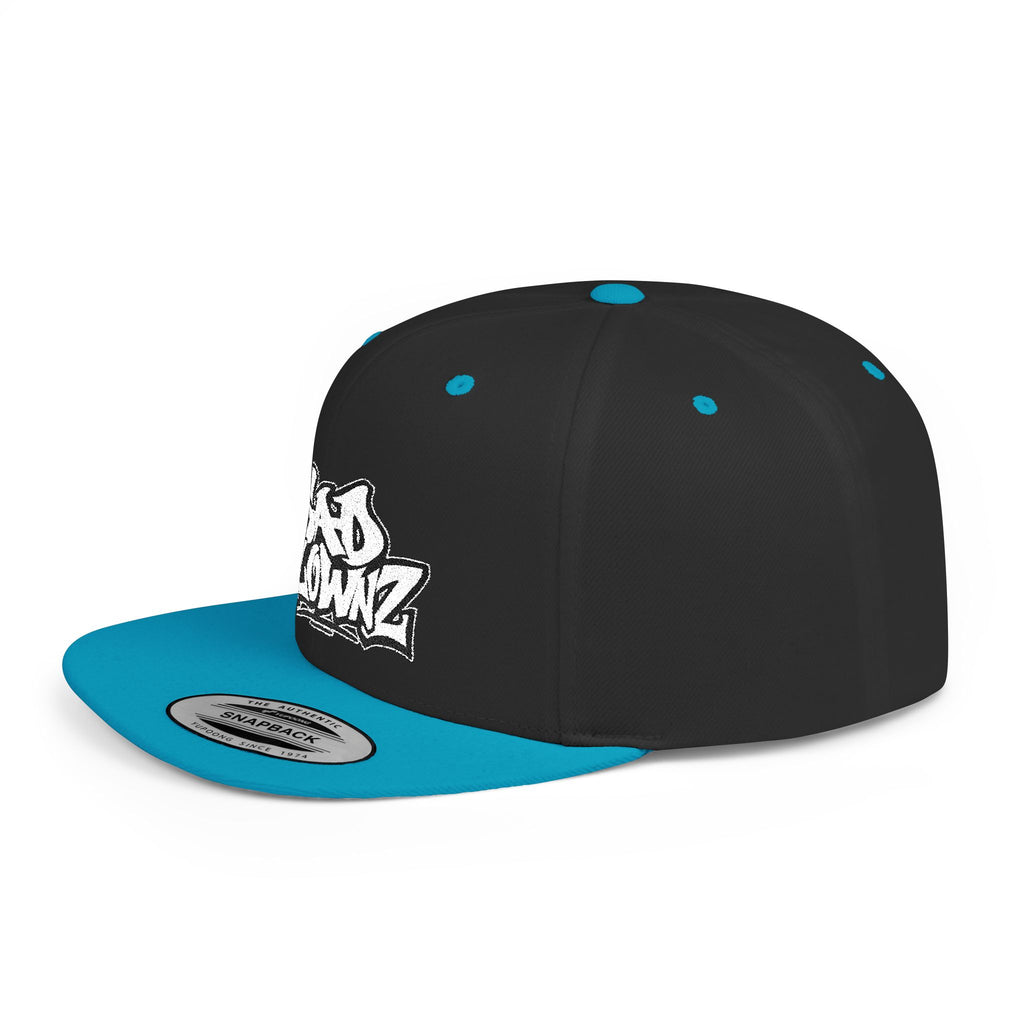 Flat Bill Snapback Cap — Bold "Sad Klownz" Graffiti Logo
