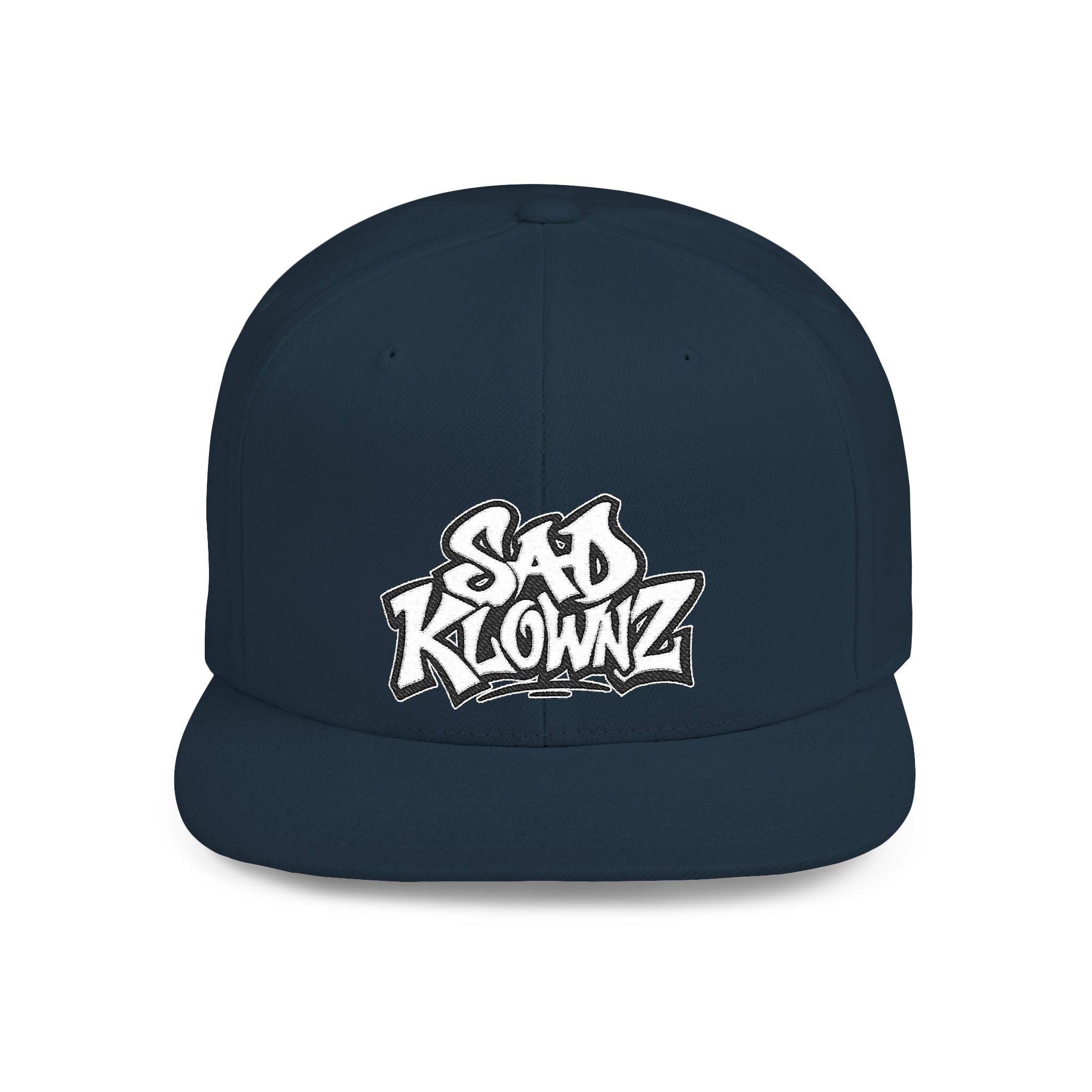 Flat Bill Snapback Cap — Bold "Sad Klownz" Graffiti Logo