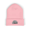 Embroidered "Sad Klownz" Cuffed Beanie — Yellow Knit Winter Hat