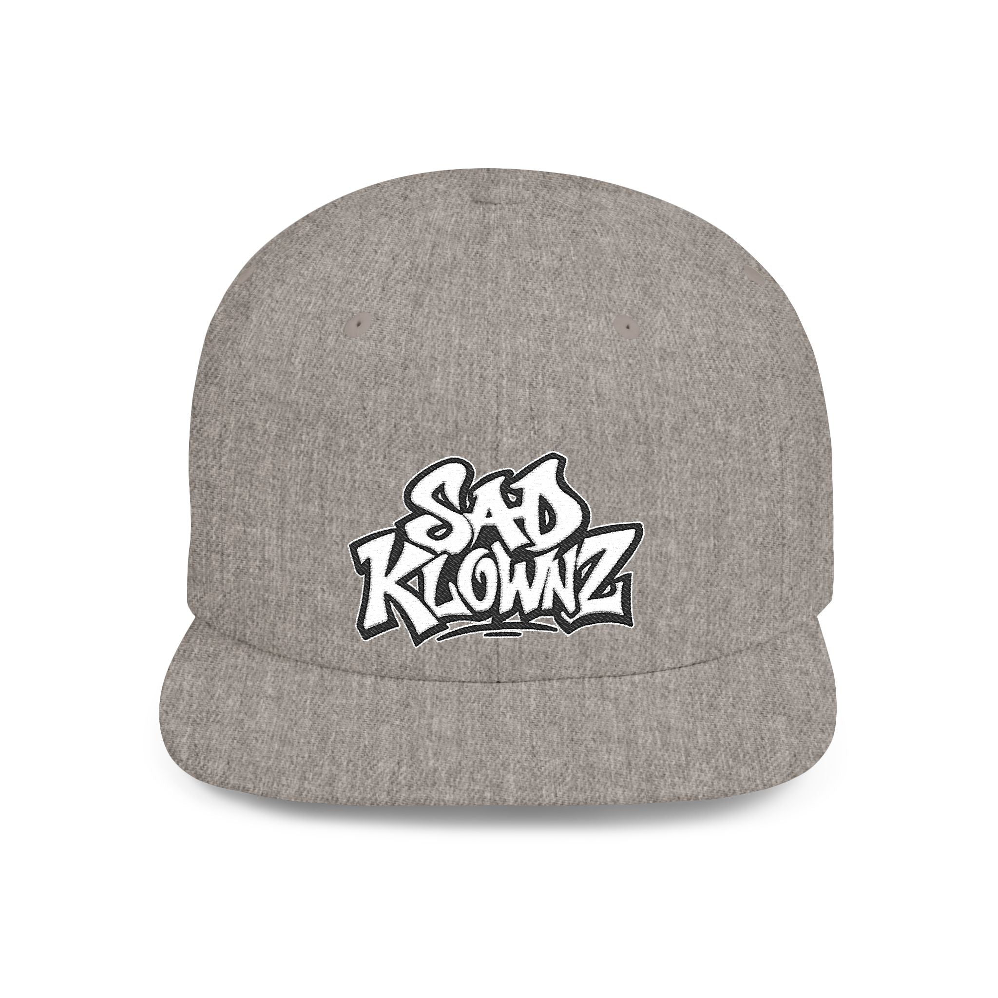Flat Bill Snapback Cap — Bold "Sad Klownz" Graffiti Logo