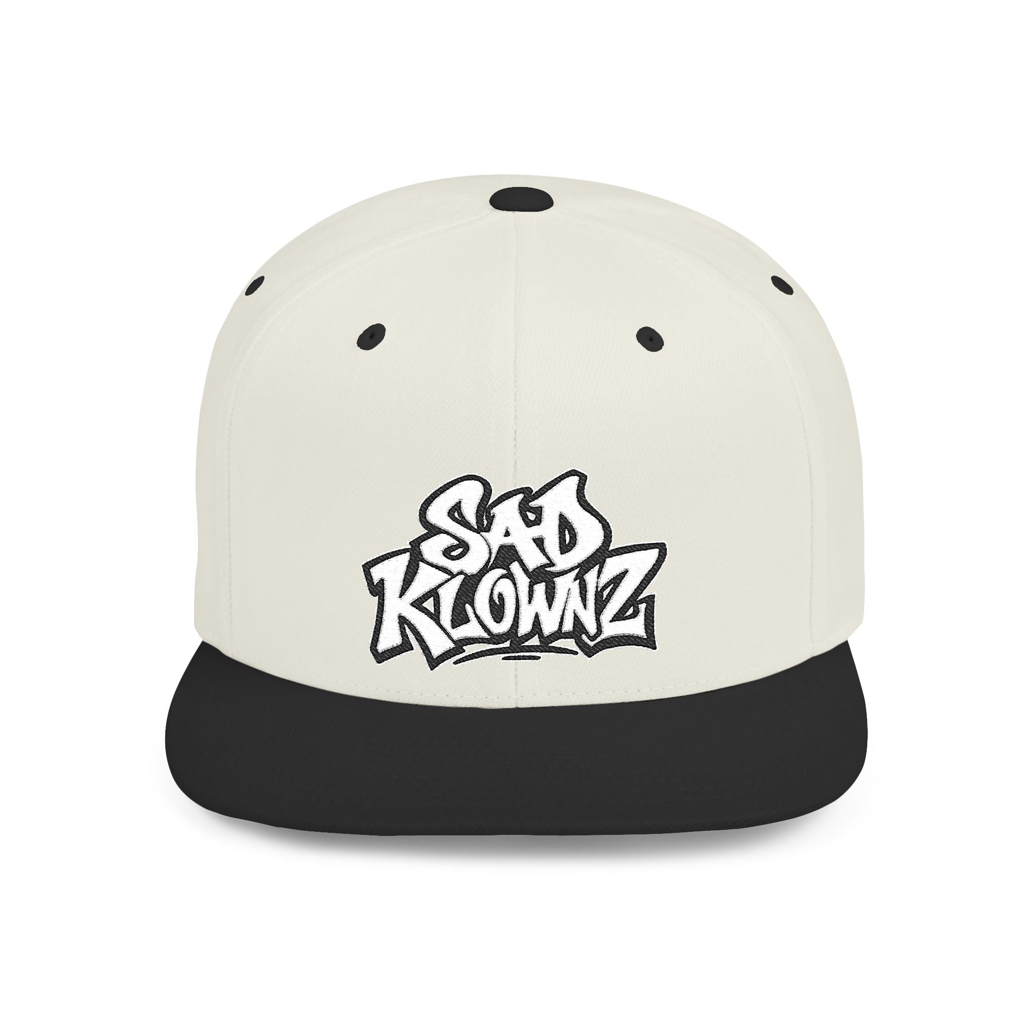 Flat Bill Snapback Cap — Bold "Sad Klownz" Graffiti Logo