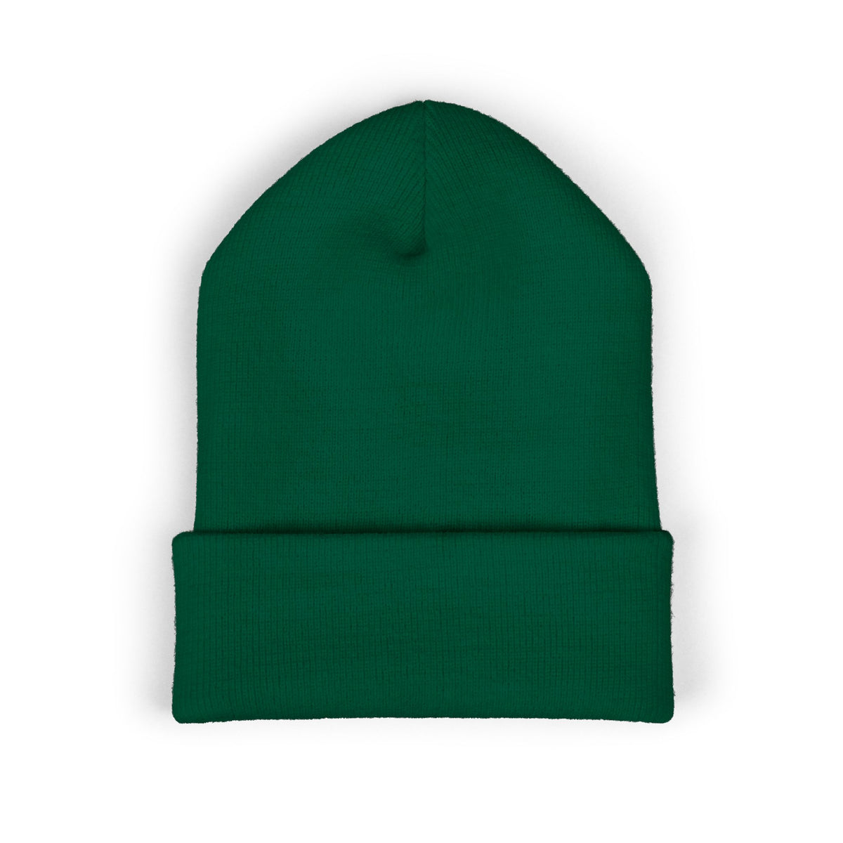 Embroidered Daisy Cuffed Beanie — Yellow Knit Winter Hat