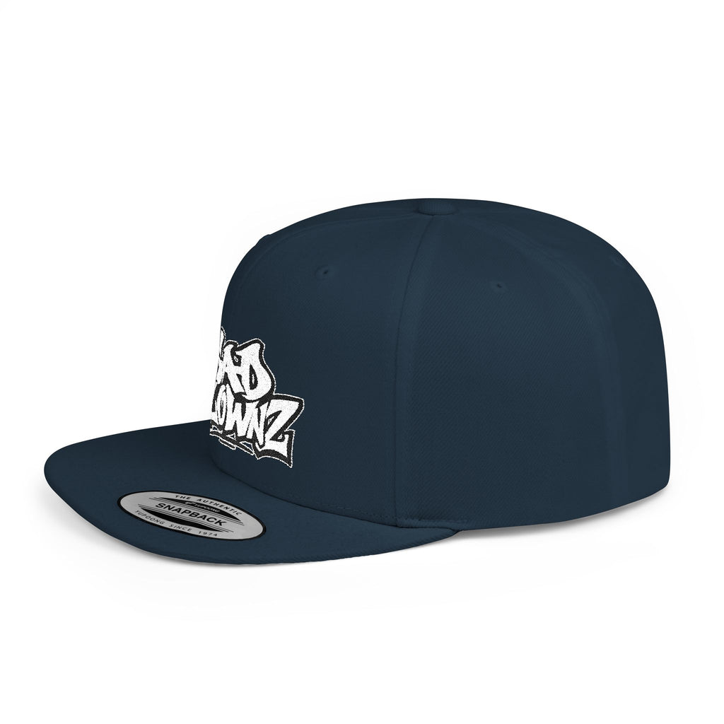 Flat Bill Snapback Cap — Bold "Sad Klownz" Graffiti Logo