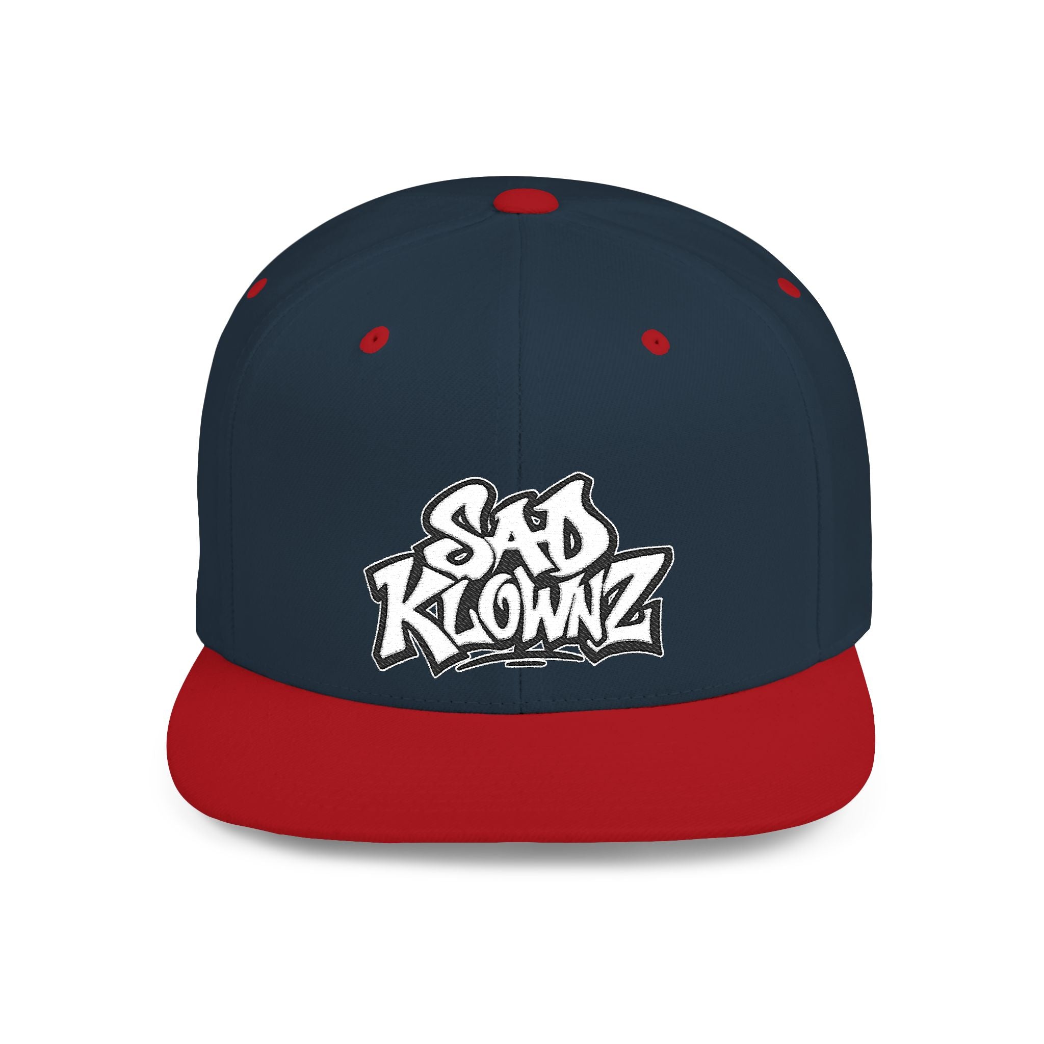 Flat Bill Snapback Cap — Bold "Sad Klownz" Graffiti Logo