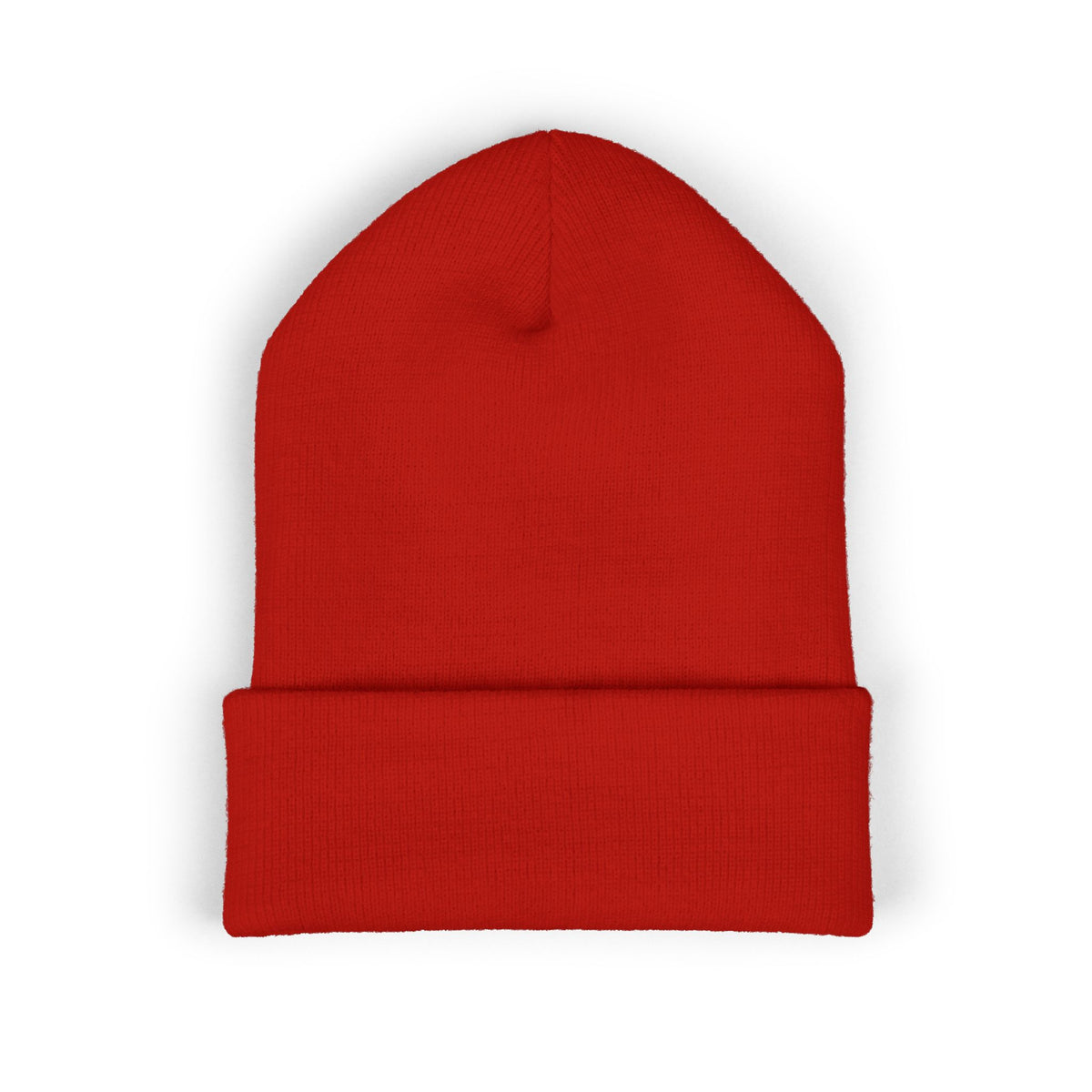 Embroidered "Sad Klownz" Cuffed Beanie — Yellow Knit Winter Hat