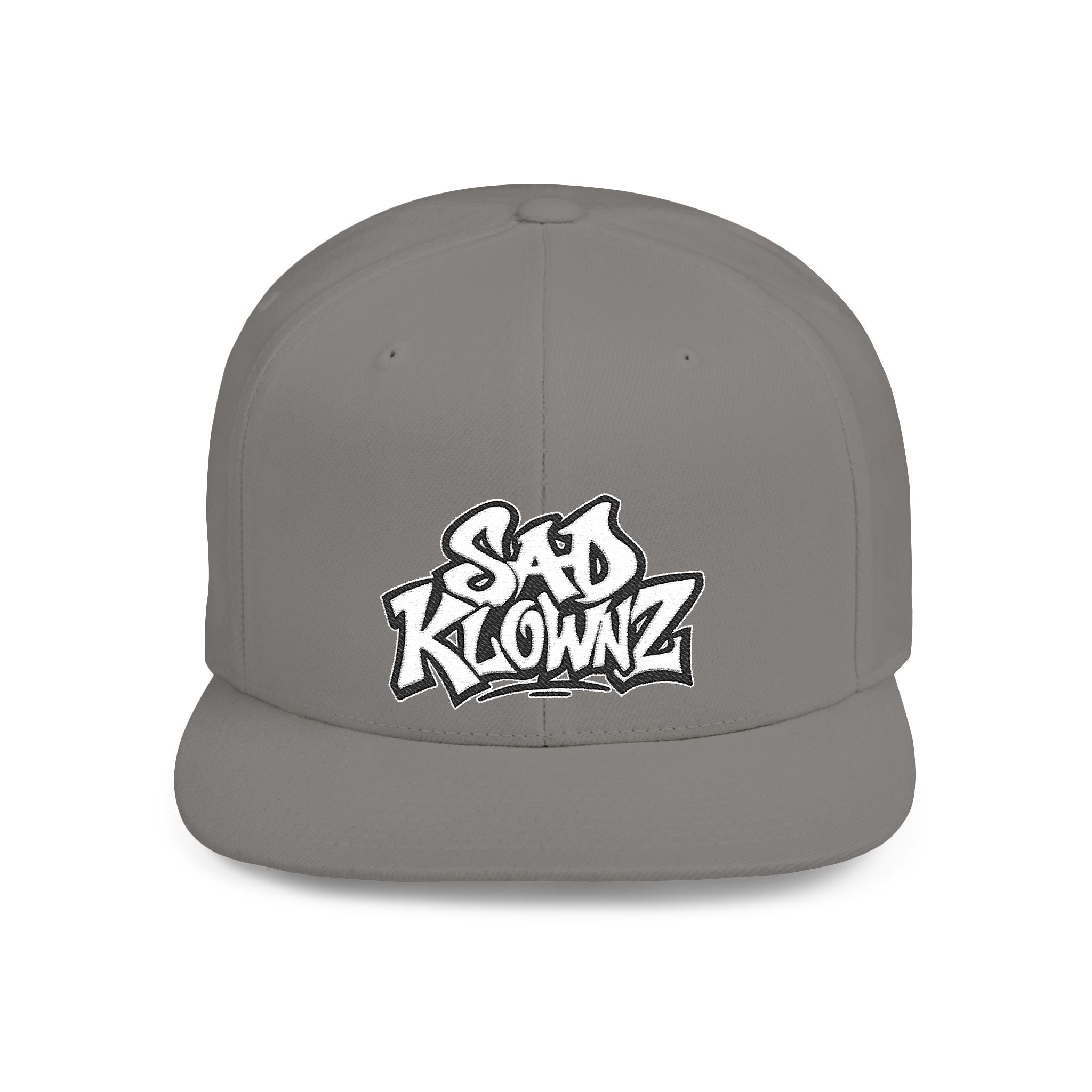 Flat Bill Snapback Cap — Bold "Sad Klownz" Graffiti Logo