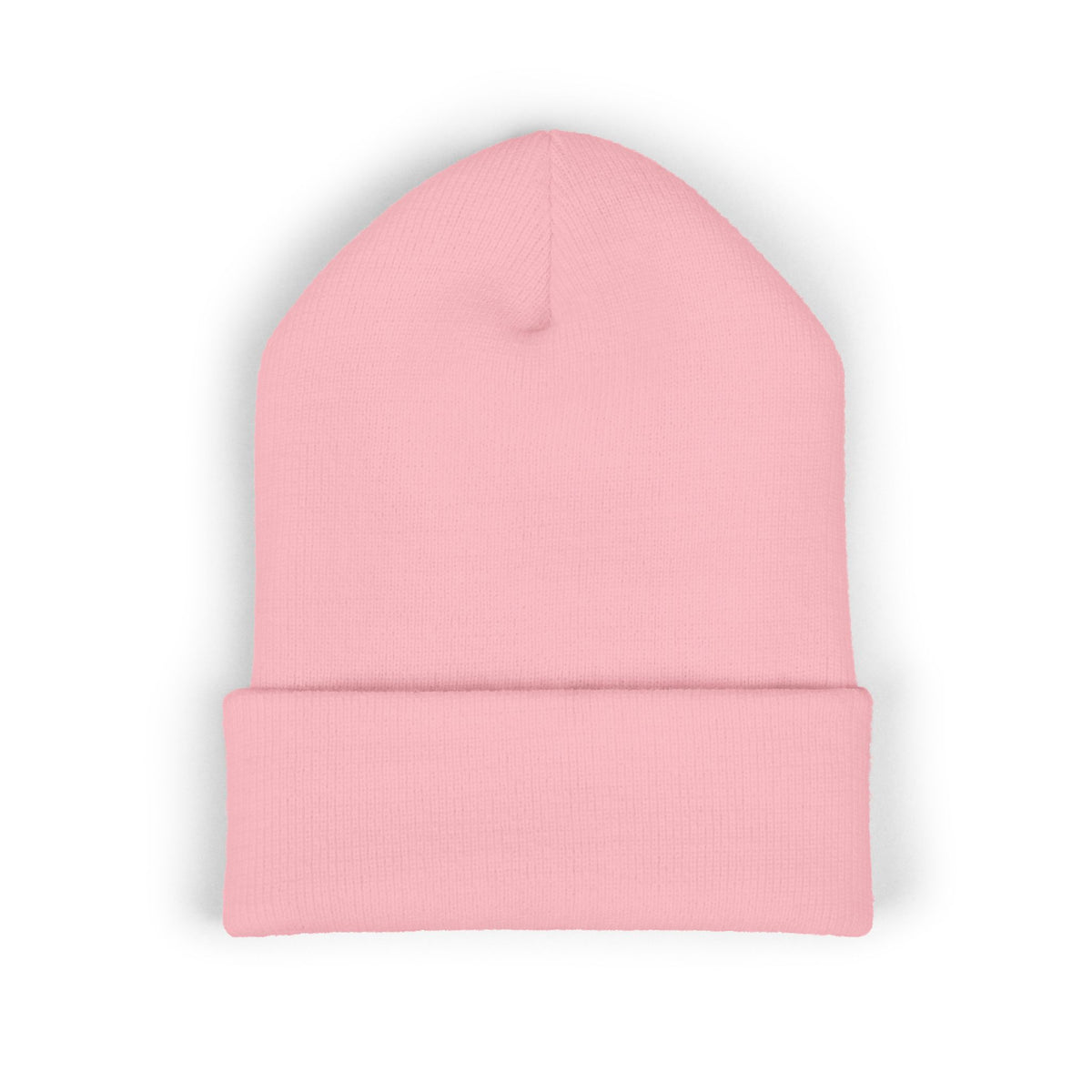 Embroidered Daisy Cuffed Beanie — Yellow Knit Winter Hat