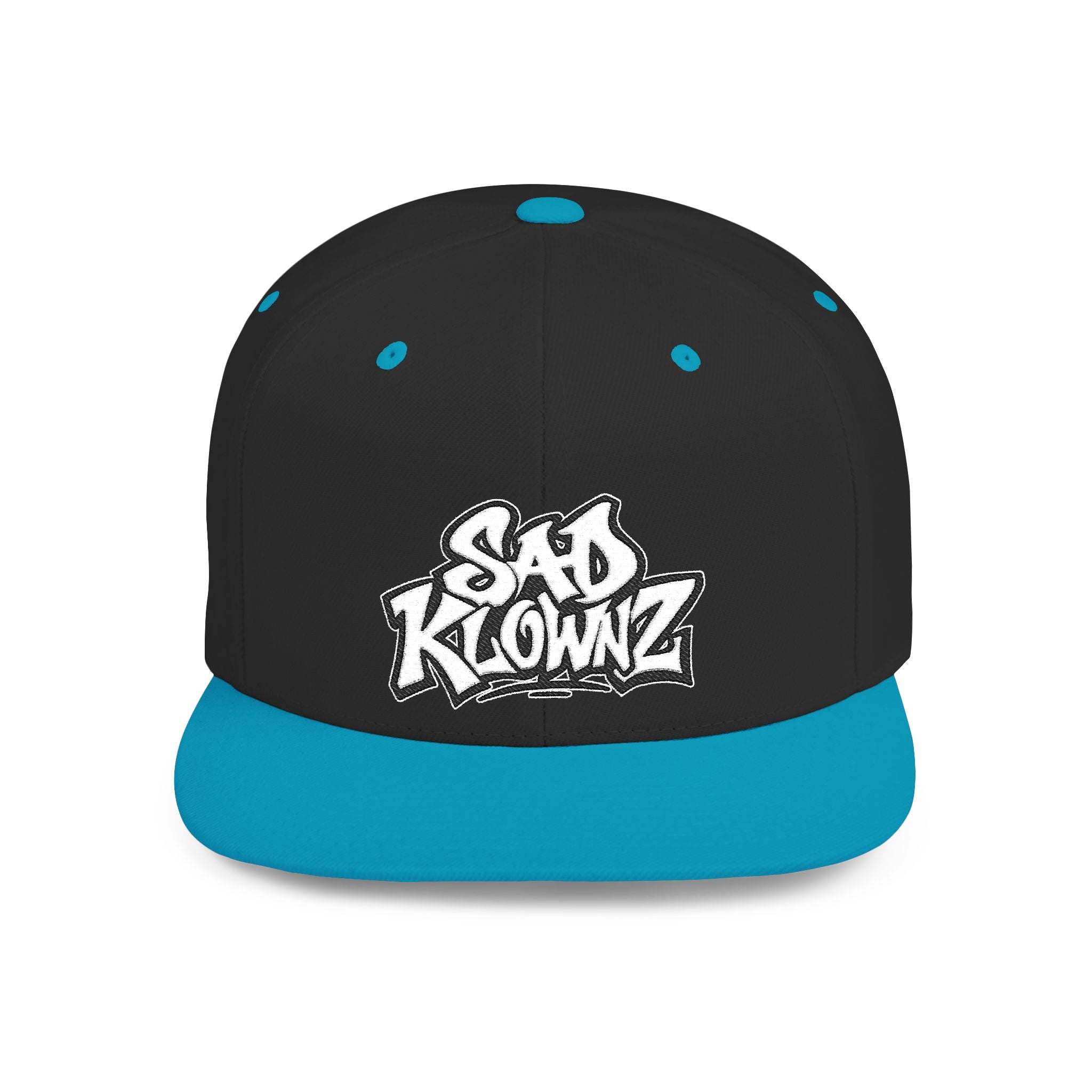 Flat Bill Snapback Cap — Bold "Sad Klownz" Graffiti Logo