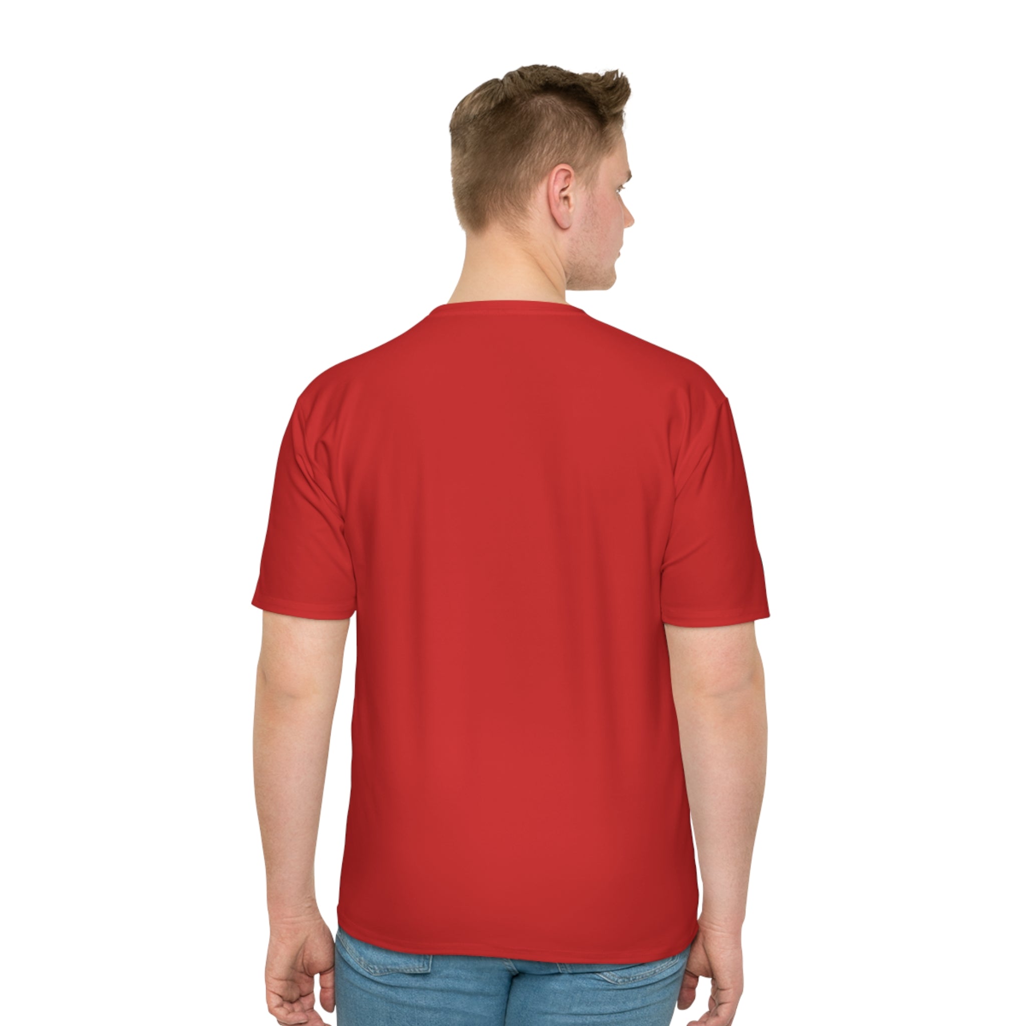All-Over "Road Kingz" Pattern Red Loose Fit T‑Shirt