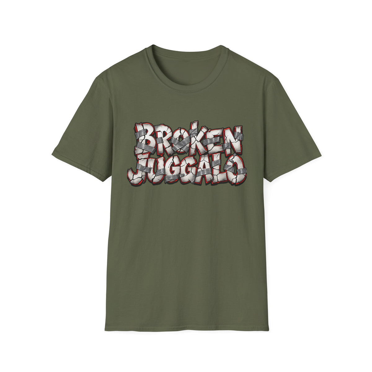 Broken Juggalo Graphic T-Shirt — Distressed Faded Typeface Tee