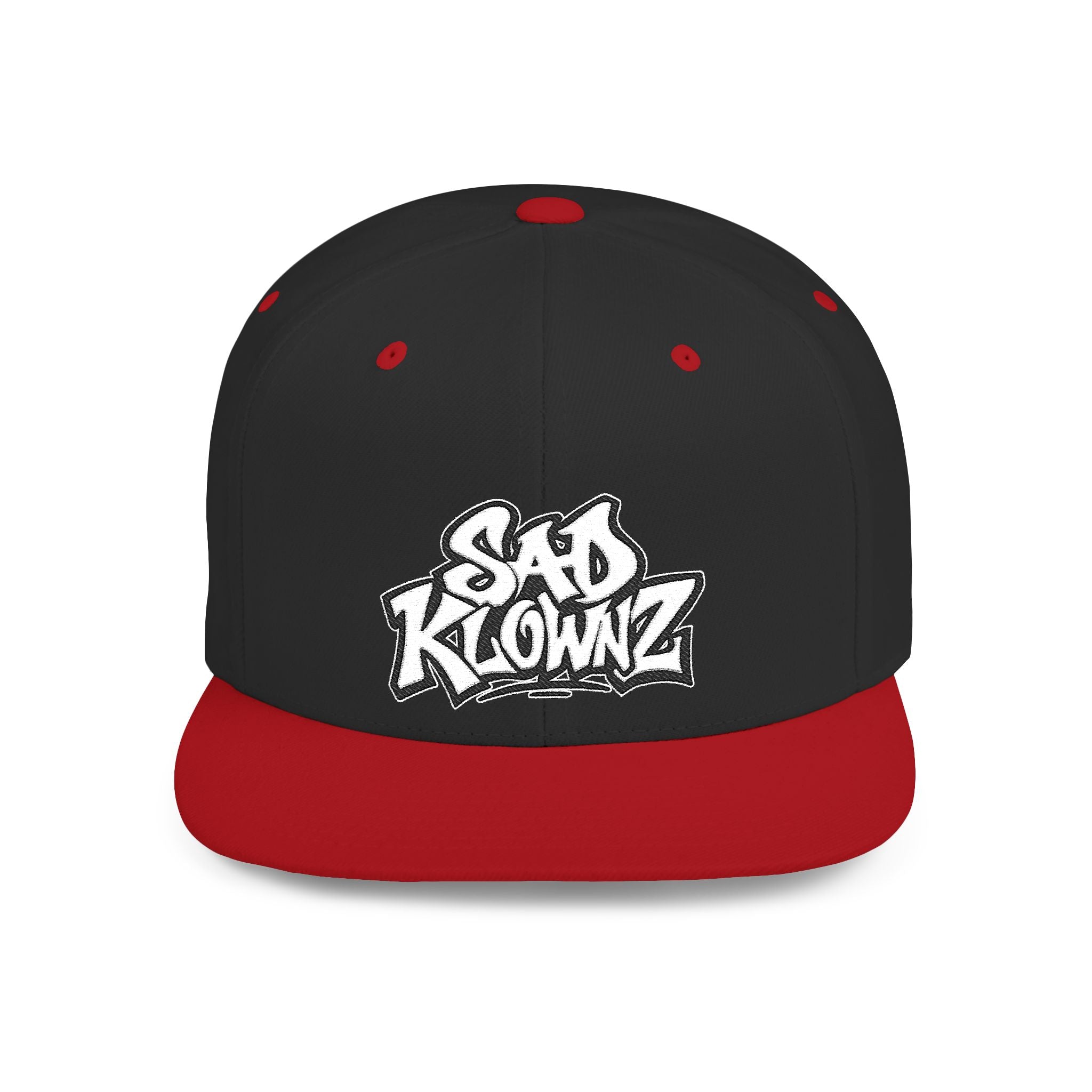Flat Bill Snapback Cap — Bold "Sad Klownz" Graffiti Logo