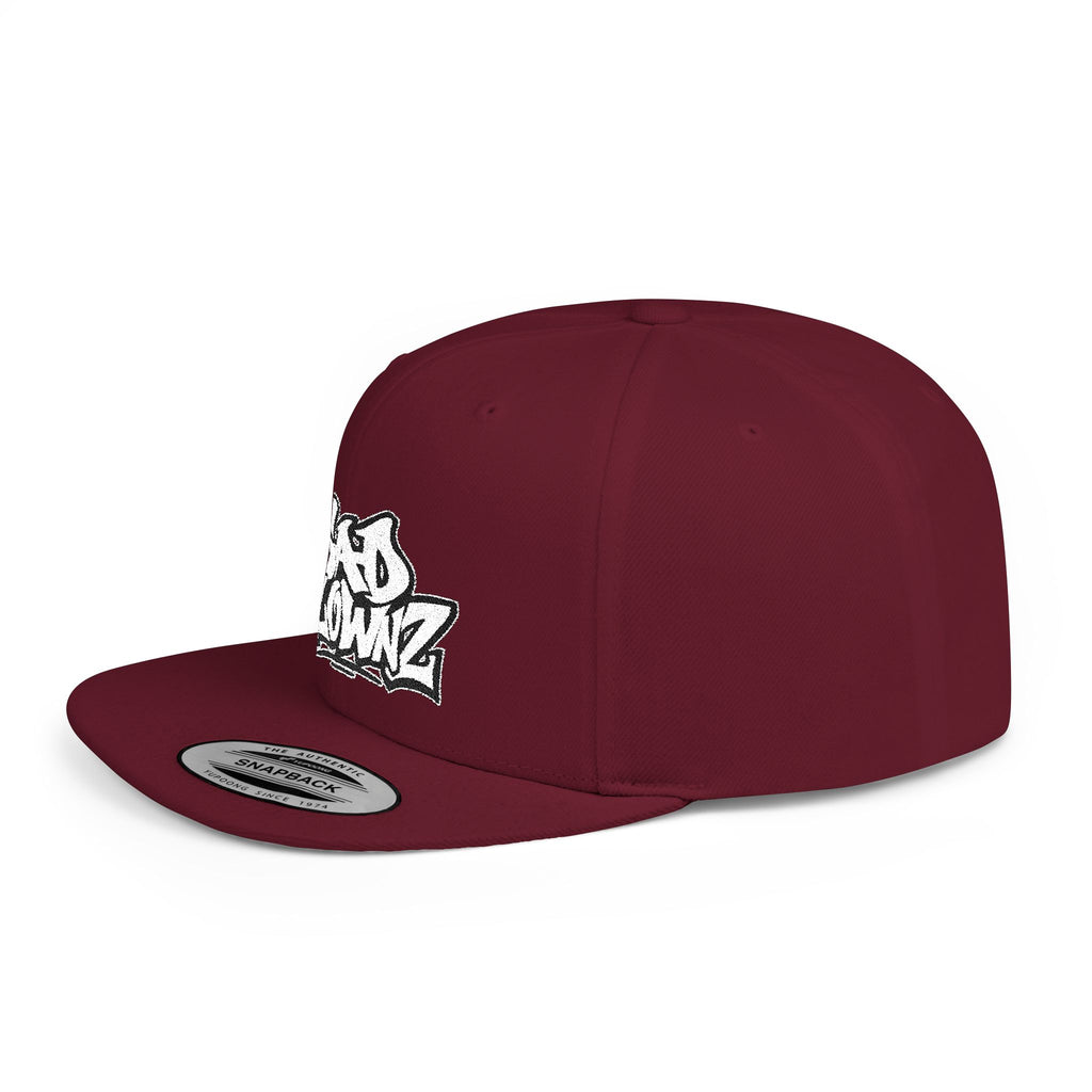 Flat Bill Snapback Cap — Bold "Sad Klownz" Graffiti Logo