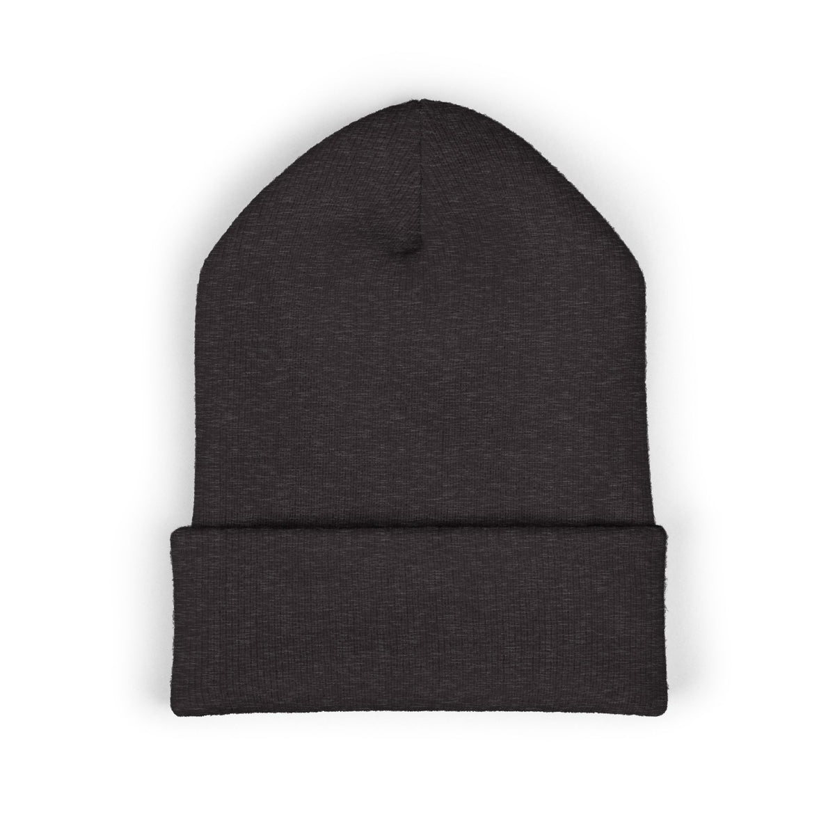 Embroidered "Sad Klownz" Cuffed Beanie — Yellow Knit Winter Hat