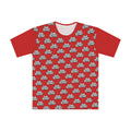 All-Over "Road Kingz" Pattern Red Loose Fit T‑Shirt