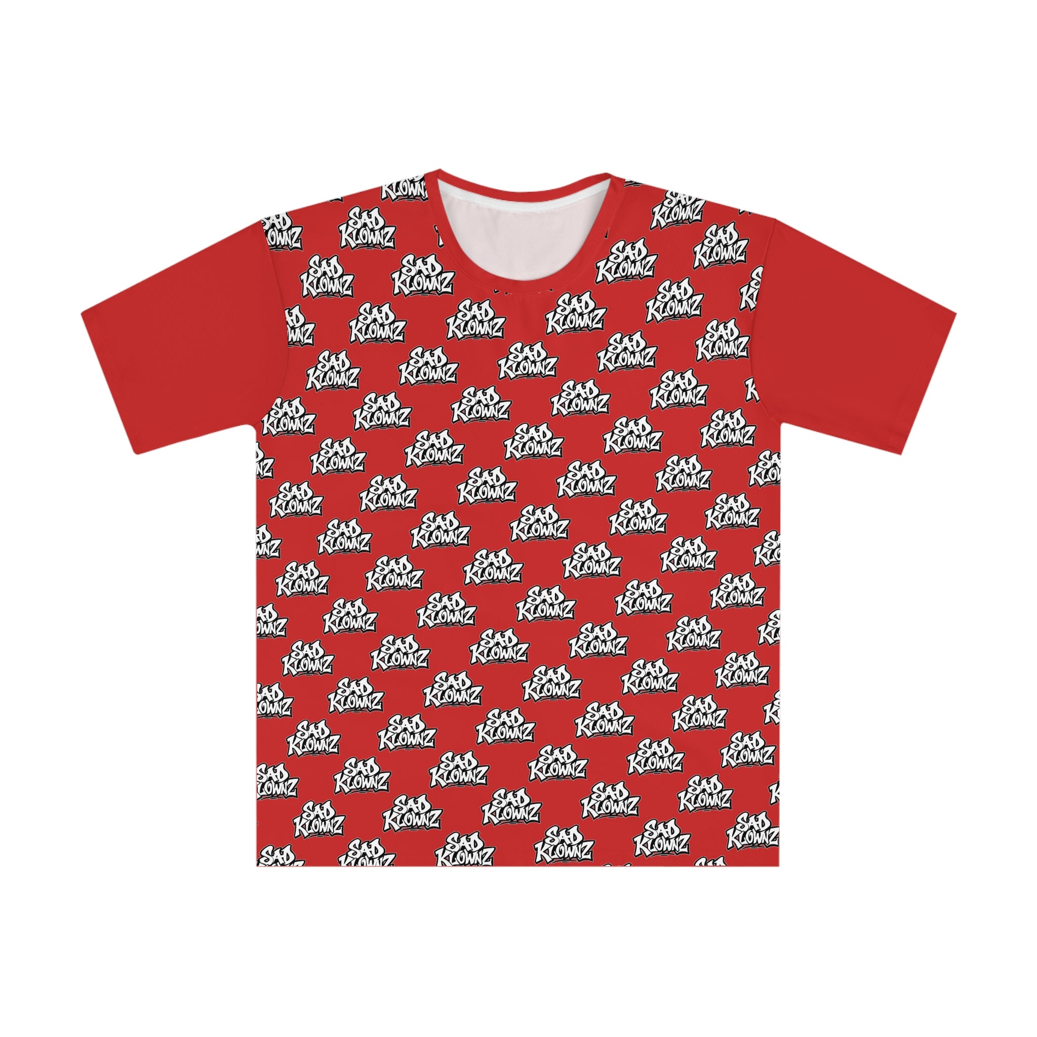All-Over "Road Kingz" Pattern Red Loose Fit T‑Shirt
