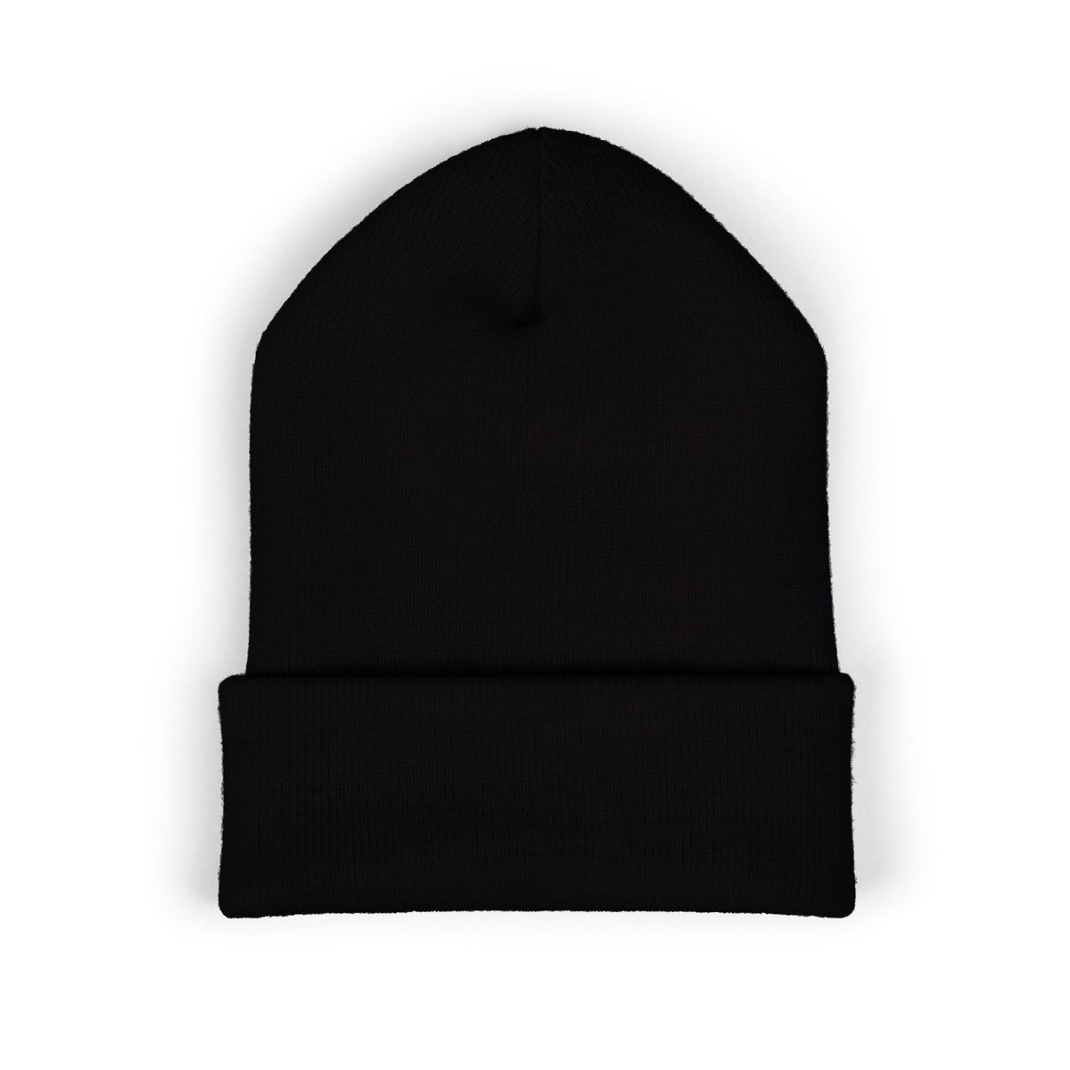 Embroidered "Sad Klownz" Cuffed Beanie — Yellow Knit Winter Hat