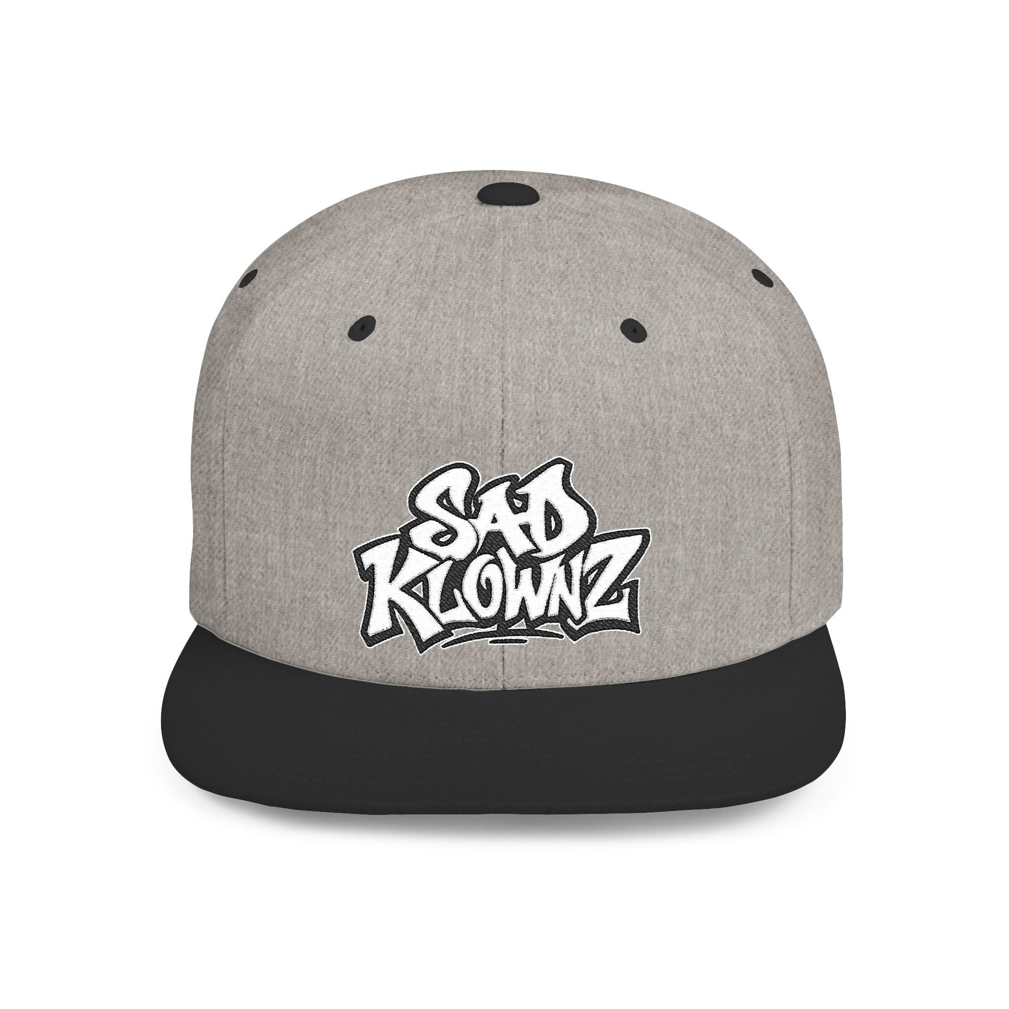 Flat Bill Snapback Cap — Bold "Sad Klownz" Graffiti Logo