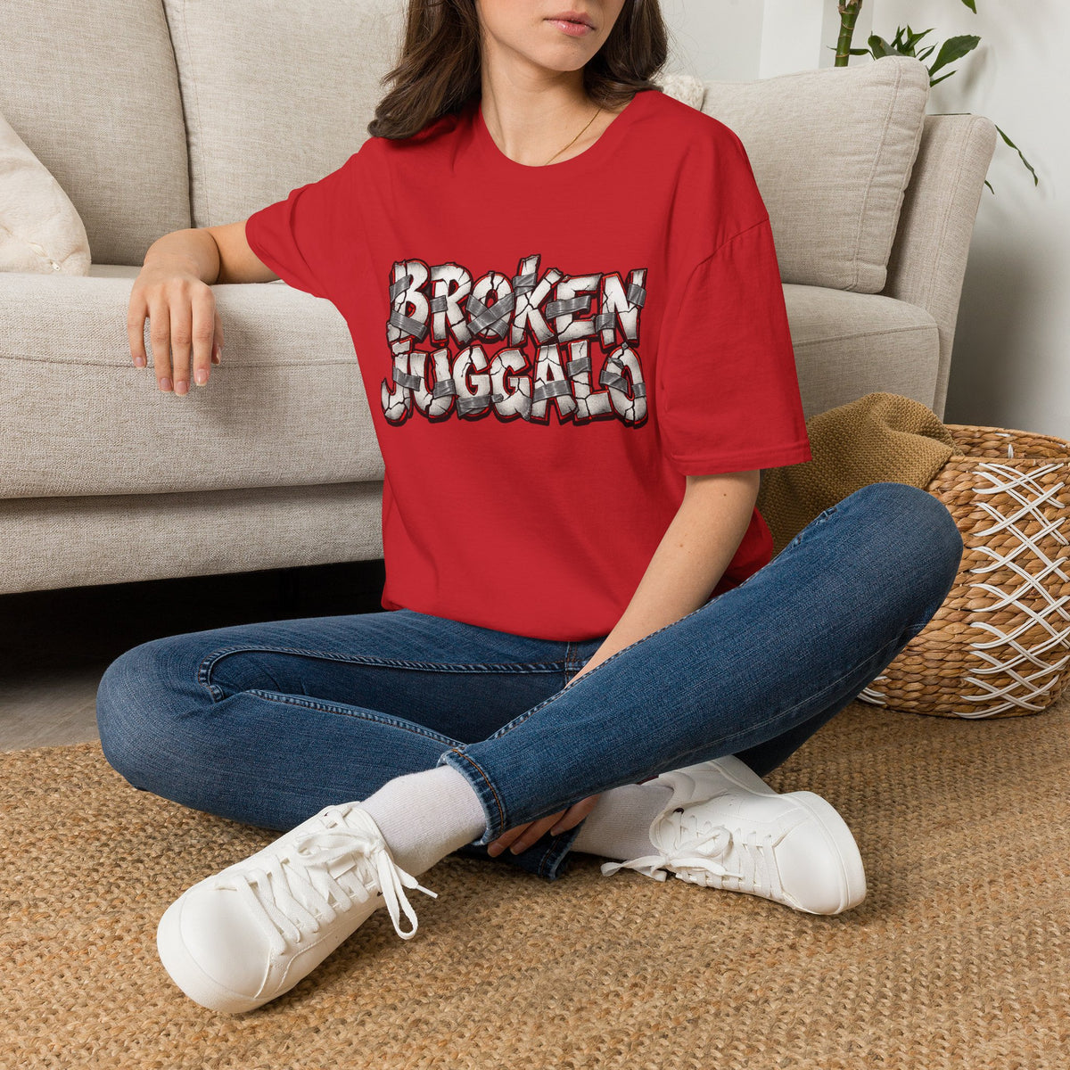 Broken Juggalo Graphic T-Shirt — Distressed Faded Typeface Tee