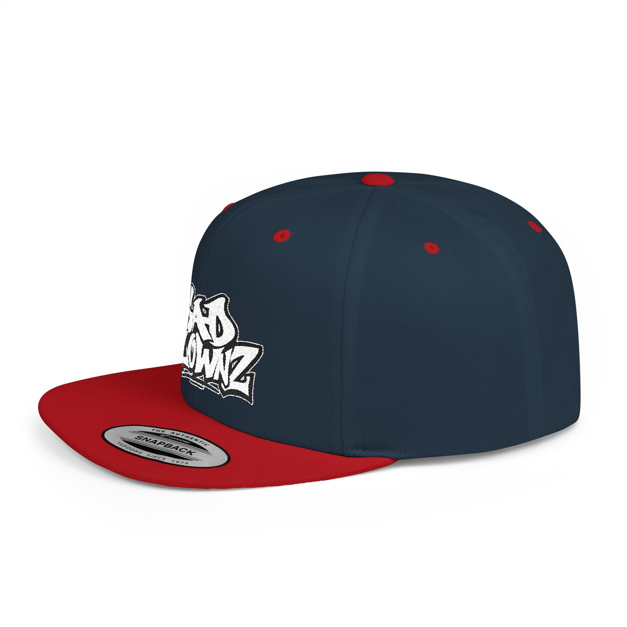 Flat Bill Snapback Cap — Bold "Sad Klownz" Graffiti Logo