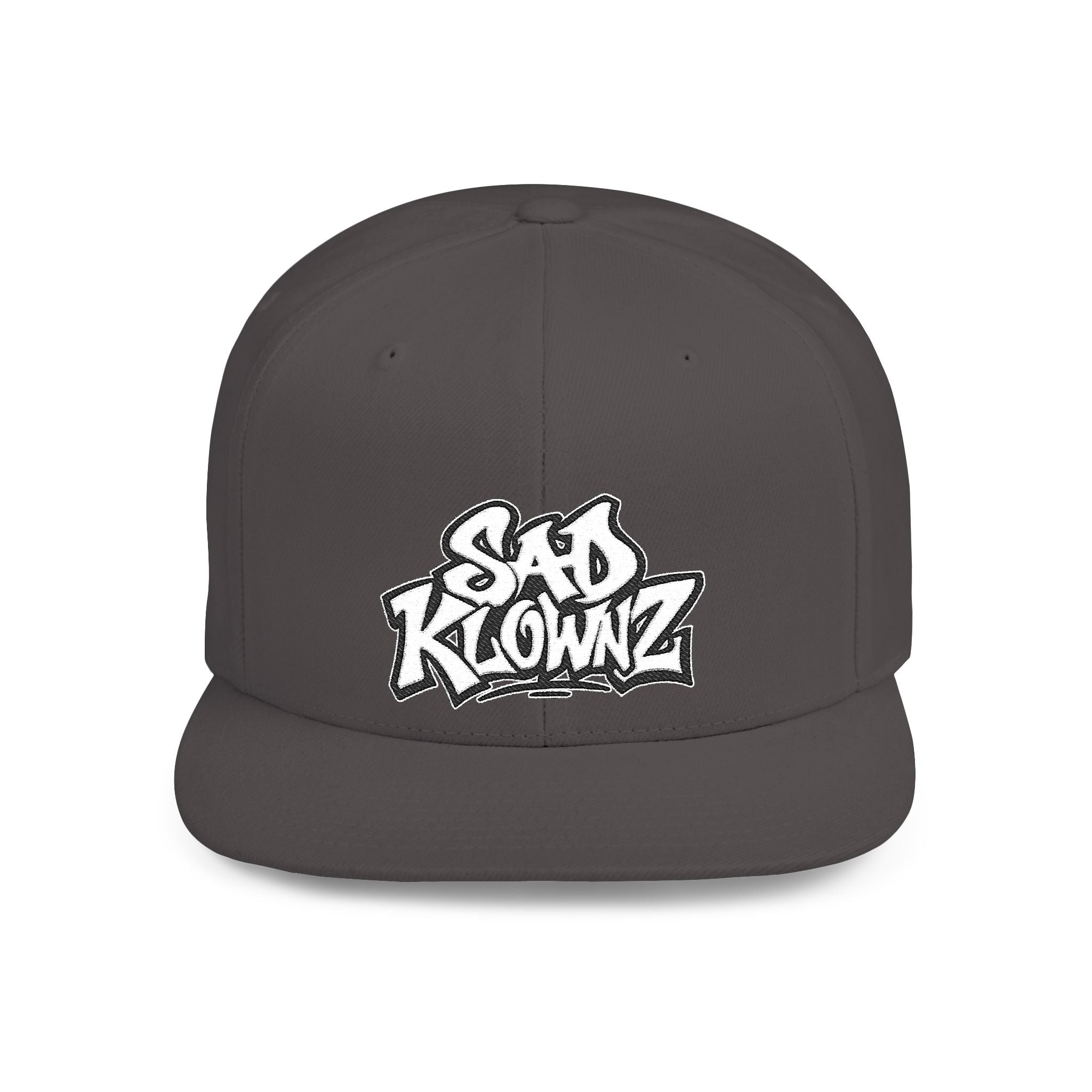 Flat Bill Snapback Cap — Bold "Sad Klownz" Graffiti Logo